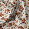 Printed Cotton COOKIES Ecru / Camel